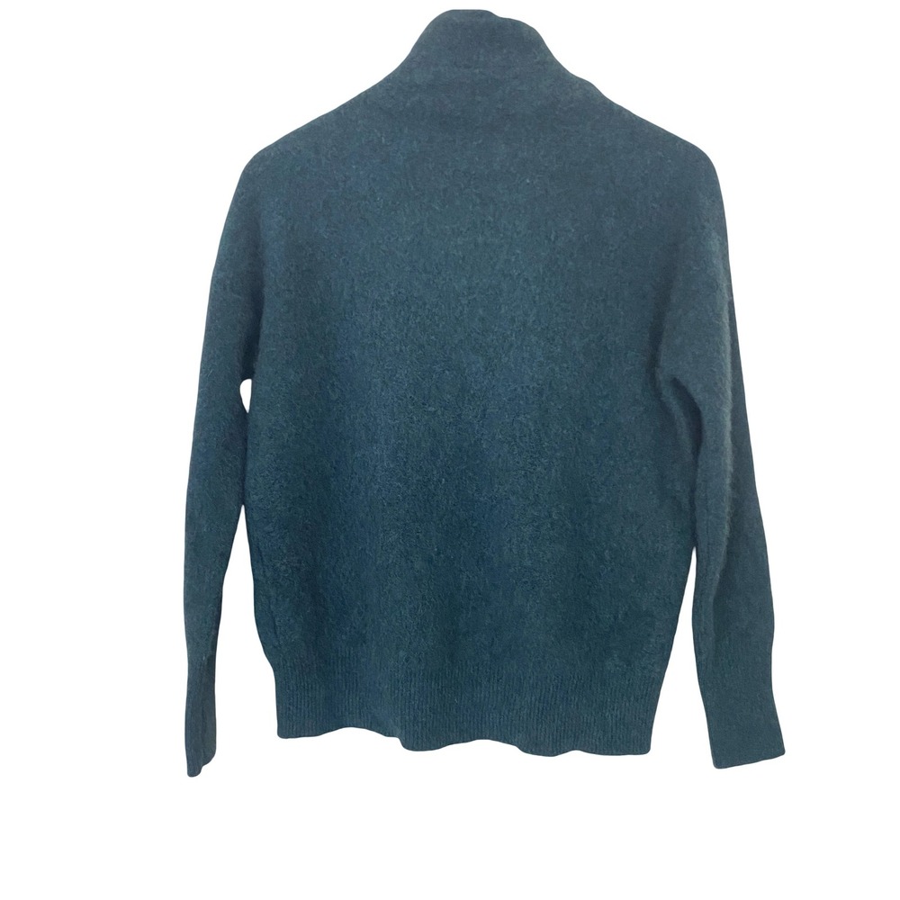 Vince Boiled Cashmere Funnel Neck Womens Sweater S Teal Blue Pullover